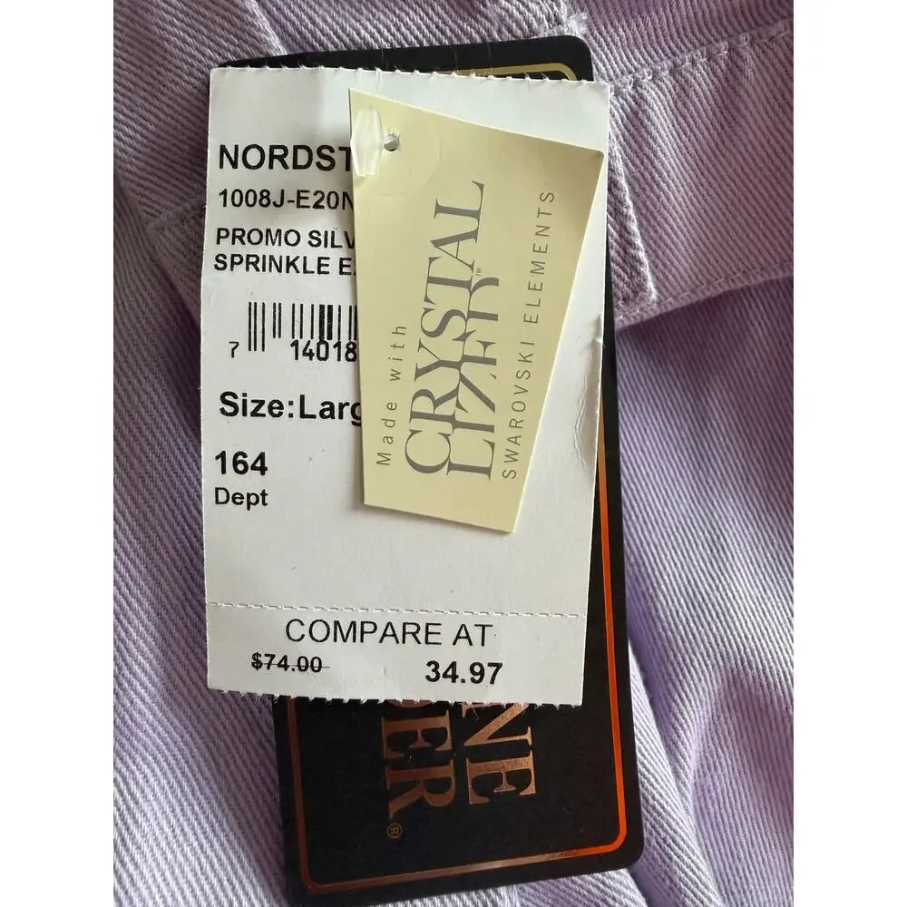 Christine Alexander Purple Denim Jacket Embellished Swarovski Crystal Rhinestone